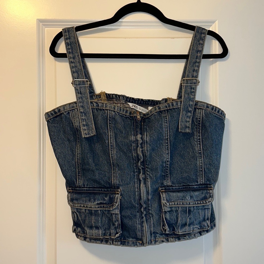 NEW ZARA DENIM TOP